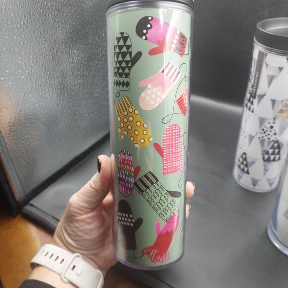 3 Starbucks Christmas Travel Tumblers Trees Fox Mittens 2009 2013 2017 EUC - Picture 3 of 5